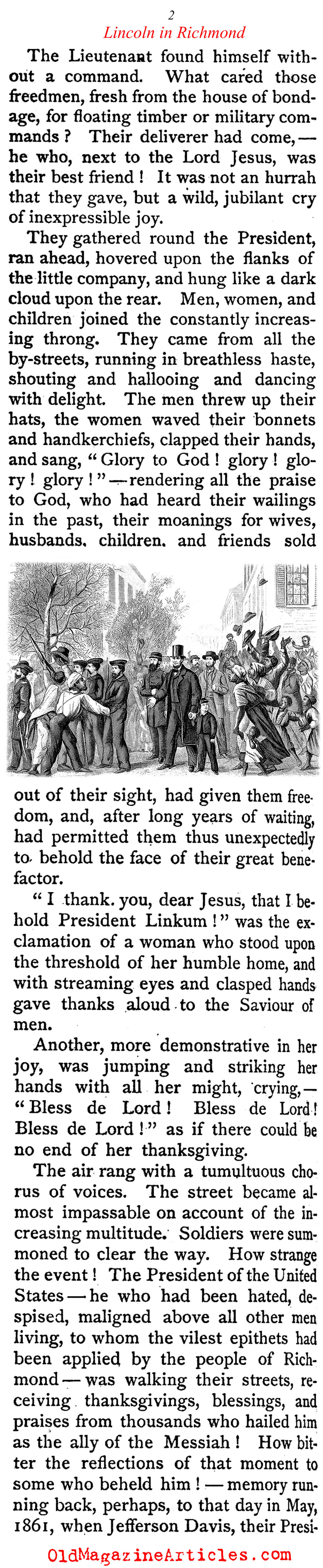 An Eyewitness Account of Lincoln's Visit to Richmond  (Atlantic Monthly, 1865)